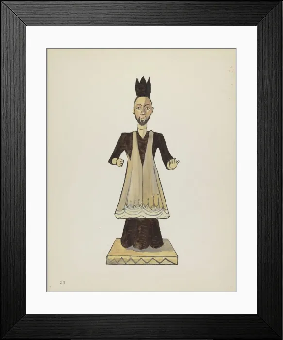 Framed Print : Plate 39: St. John Nepomuk Bulto: From Portfolio Spanish Colonial Designs of New Mexico, 1935 / 1942 Creator: Unknown Framed Print : Plate 39: St. John Nepomuk Bulto: From Portfolio Spanish Colonial Designs of New Mexico, 1935 / 1942 Creator: Unknown