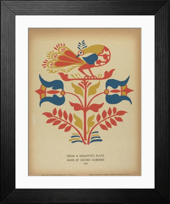 Framed Print : Plate 4: From Portfolio Folk Art of Rural Pennsylvania, c. 1939. Creator: Unknown Framed Print : Plate 4: From Portfolio Folk Art of Rural Pennsylvania, c. 1939. Creator: Unknown