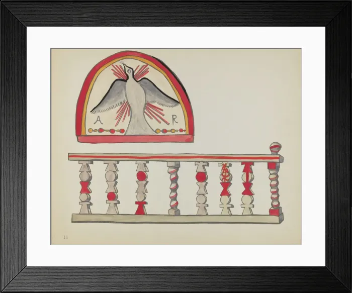 Framed Print : Plate 10: Holy Ghost Lunette & Altar Rail, Chimayo: From Portfolio Spanish Colonial... 1935 / 1942. Creator: Unknown. Plate 10: Holy Ghost Lunette & Altar Rail, Chimayo: From Portfolio Spanish Colonial... 1935 / 1942 Framed Print : Plate 10: Holy Ghost Lunette & Altar Rail, Chimayo: From Portfolio Spanish Colonial... 1935 / 1942. Creator: Unknown. Plate 10: Holy Ghost Lunette & Altar Rail, Chimayo: From Portfolio Spanish Colonial... 1935 / 1942