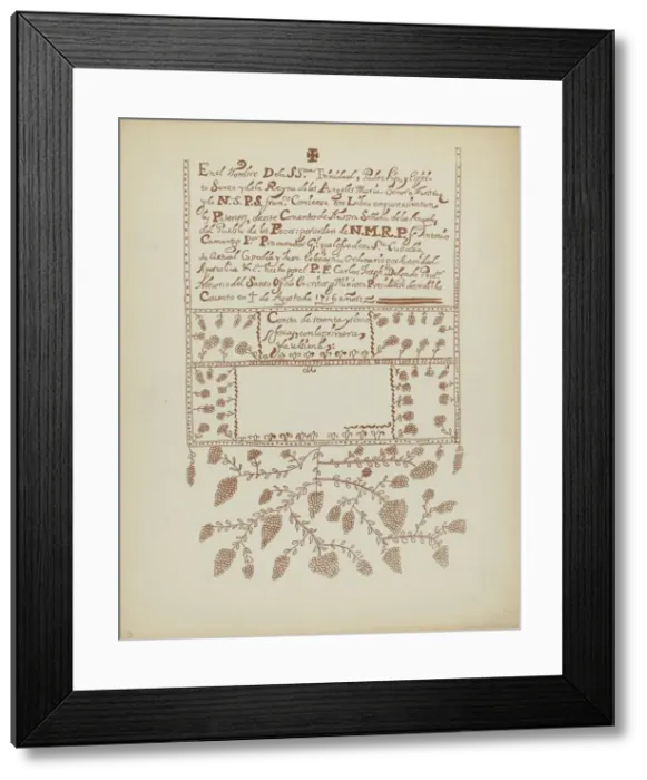 Framed Print : Plate 3: Pecos Book of Visitations: From Portfolio Spanish Colonial Designs of New Mexico, 1935  /  19 Creator: Unknown