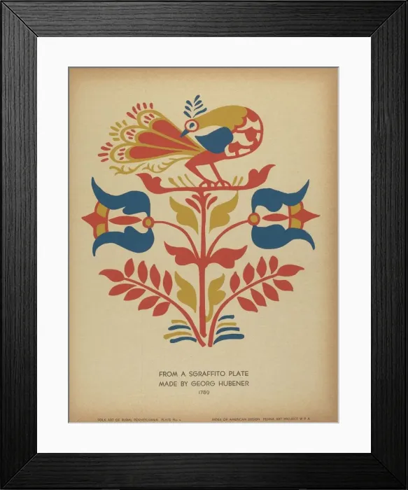 Framed Print : Plate 4: From Portfolio Folk Art of Rural Pennsylvania, c. 1939. Creator: Unknown Framed Print : Plate 4: From Portfolio Folk Art of Rural Pennsylvania, c. 1939. Creator: Unknown