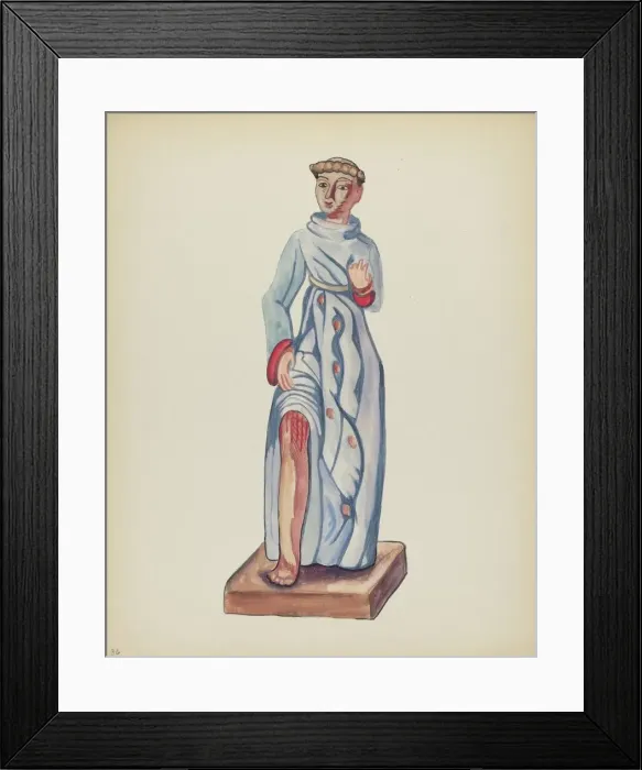Framed Print : Plate 36: Saint Roch: From Portfolio Spanish Colonial Designs of New Mexico, 1935 / 1942. Creator: Unknown Framed Print : Plate 36: Saint Roch: From Portfolio Spanish Colonial Designs of New Mexico, 1935 / 1942. Creator: Unknown