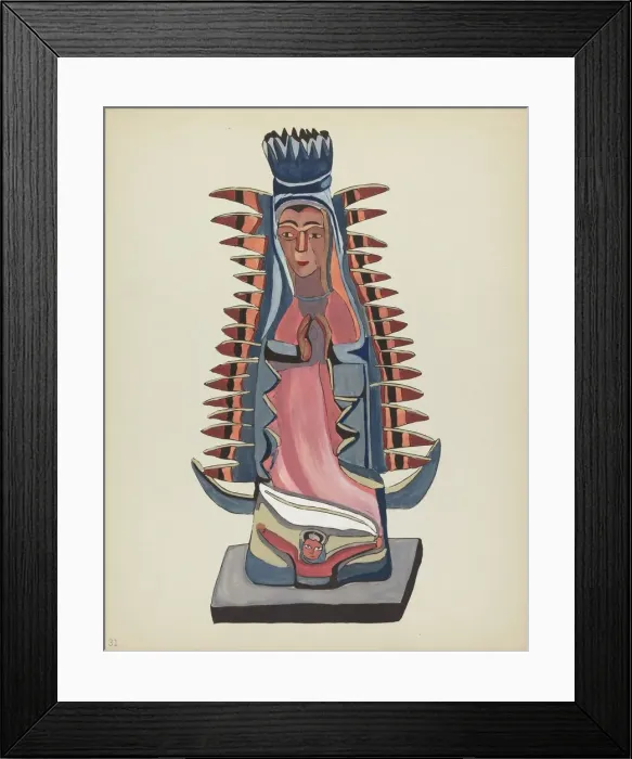 Framed Print : Plate 31: Our Lady of Guadalupe: From Portfolio Spanish Colonial Designs of New Mexico, 1935 / 1942. Creator: Unknown Framed Print : Plate 31: Our Lady of Guadalupe: From Portfolio Spanish Colonial Designs of New Mexico, 1935 / 1942. Creator: Unknown