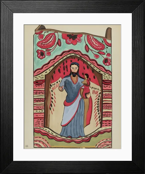 Framed Print : Plate 35: St. Joseph: From Portfolio Spanish Colonial Designs of New Mexico, 1934 / 1942. Creator: Unknown Framed Print : Plate 35: St. Joseph: From Portfolio Spanish Colonial Designs of New Mexico, 1934 / 1942. Creator: Unknown