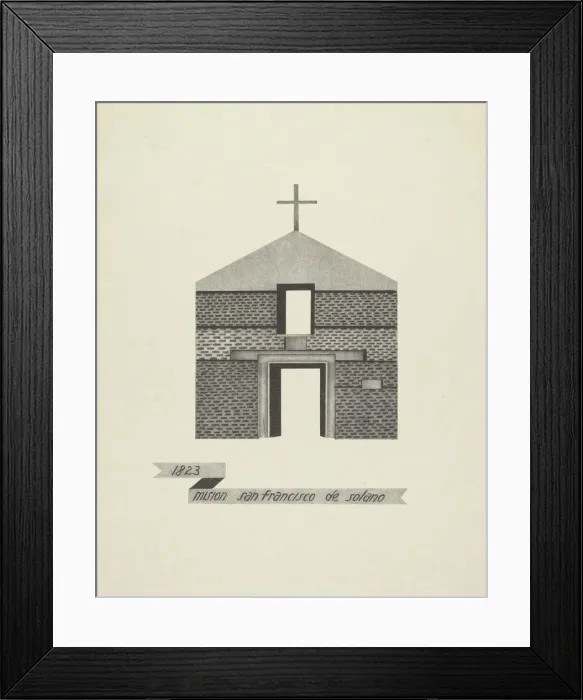 Framed Print : Mision San Francisco de Solano, 1935 / 1942. Creator: James Jones Framed Print : Mision San Francisco de Solano, 1935 / 1942. Creator: James Jones
