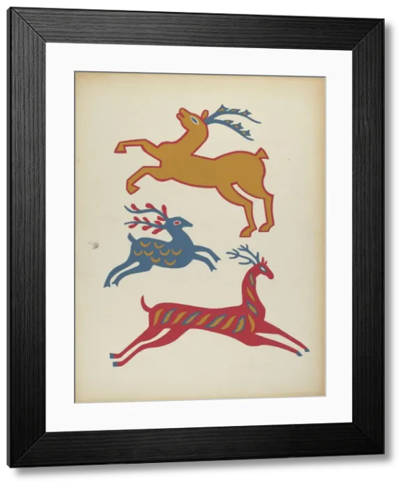 Framed Print : Plate 3: From Portfolio Folk Art of Rural Pennsylvania, c. 1939. Creator: Unknown Framed Print : Plate 3: From Portfolio Folk Art of Rural Pennsylvania, c. 1939. Creator: Unknown