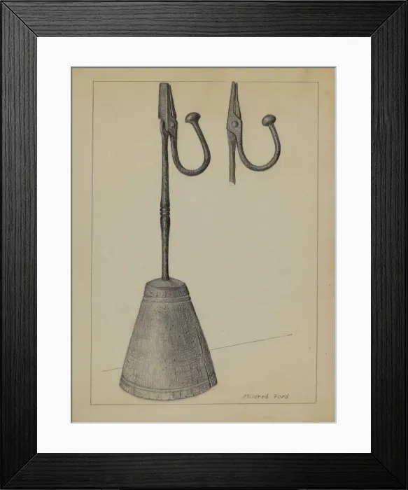 Framed Print : Rush Light Stand, c. 1936. Creator: Mildred Ford Framed Print : Rush Light Stand, c. 1936. Creator: Mildred Ford