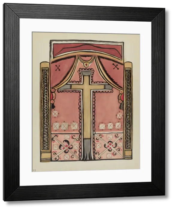 Framed Print : Plate 13: Designs with Cross, Chimayo: From Portfolio Spanish Colonial... 1935 / 1942. Creator: Unknown. Plate 13: Designs with Cross, Chimayo: From Portfolio Spanish Colonial... 1935 / 1942. Creator: Unknown Framed Print : Plate 13: Designs with Cross, Chimayo: From Portfolio Spanish Colonial... 1935 / 1942. Creator: Unknown. Plate 13: Designs with Cross, Chimayo: From Portfolio Spanish Colonial... 1935 / 1942. Creator: Unknown