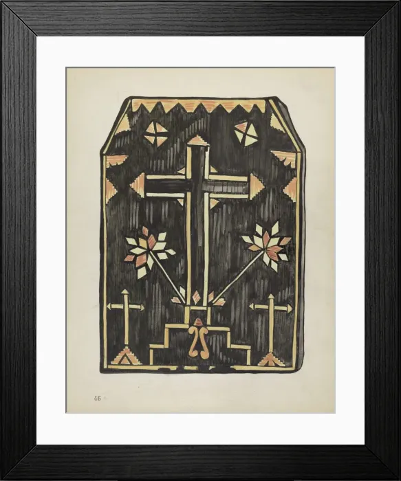Framed Print : Plate 46: Straw Applique Design: From Portfolio Spanish Colonial Designs of New Mexico, 1935 / 1942. Creator: Unknown Framed Print : Plate 46: Straw Applique Design: From Portfolio Spanish Colonial Designs of New Mexico, 1935 / 1942. Creator: Unknown