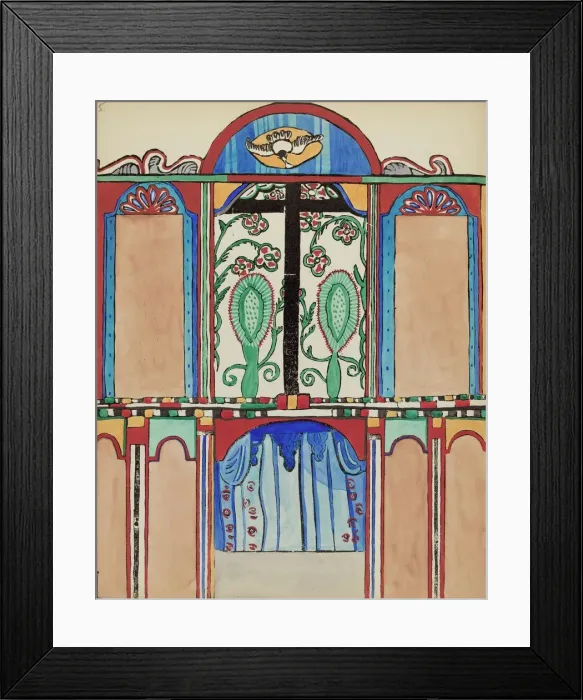 Framed Print : Plate 6: Chapel Altarpiece, Santa Cruz: From Portfolio Spanish Colonial... 1935 / 1942. Creator: Unknown Framed Print : Plate 6: Chapel Altarpiece, Santa Cruz: From Portfolio Spanish Colonial... 1935 / 1942. Creator: Unknown