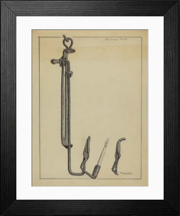 Framed Print : Rush Light and Candle, c. 1937. Creator: Mildred Ford Framed Print : Rush Light and Candle, c. 1937. Creator: Mildred Ford
