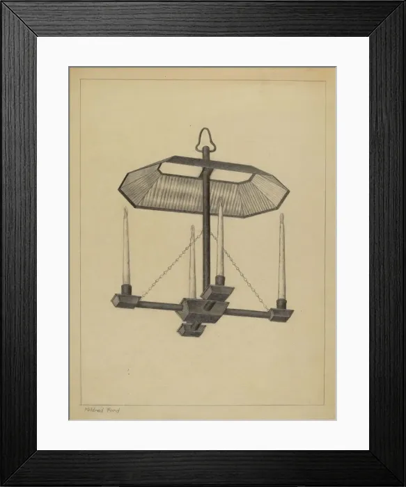 Framed Print : Chandeleir, 1935 / 1942. Creator: Mildred Ford Framed Print : Chandeleir, 1935 / 1942. Creator: Mildred Ford