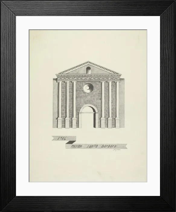 Framed Print : Mision Santa Barbara, 1935 / 1942. Creator: James Jones Framed Print : Mision Santa Barbara, 1935 / 1942. Creator: James Jones