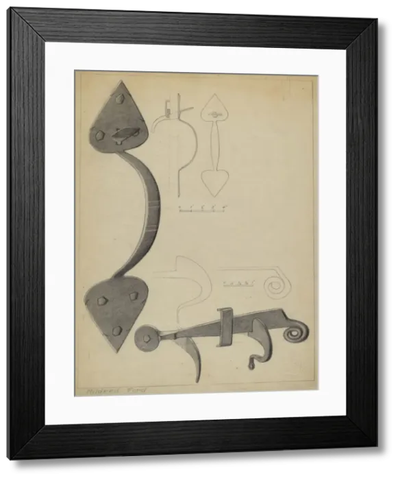 Framed Print : Latch, c. 1937. Creator: Mildred Ford