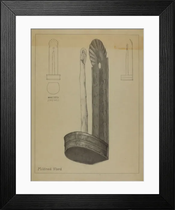 Framed Print : Candle Sconce, 1935 / 1942. Creator: Mildred Ford Framed Print : Candle Sconce, 1935 / 1942. Creator: Mildred Ford