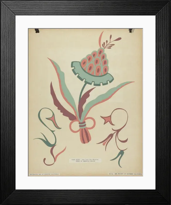 Framed Print : San Luis Rey Side Altar from the portfolio Decorative Art of Spanish California, 1935 / 1942. Creator: Unknown Framed Print : San Luis Rey Side Altar from the portfolio Decorative Art of Spanish California, 1935 / 1942. Creator: Unknown