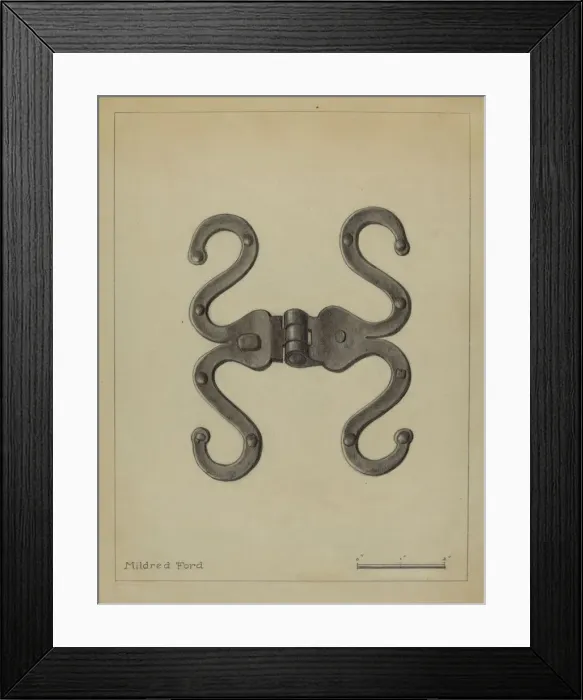Framed Print : Pa. German Hinge, c. 1936. Creator: Mildred Ford Framed Print : Pa. German Hinge, c. 1936. Creator: Mildred Ford