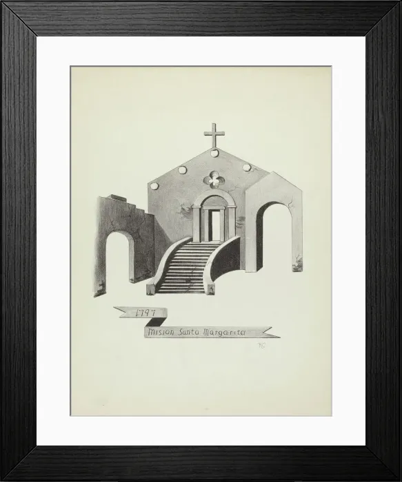 Framed Print : Mision Santa Margarita, 1935 / 1942. Creator: James Jones Framed Print : Mision Santa Margarita, 1935 / 1942. Creator: James Jones