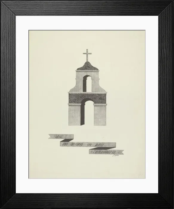 Framed Print : San Antonio de Pala - Campanario, 1935  /  1942. Creator: James Jones