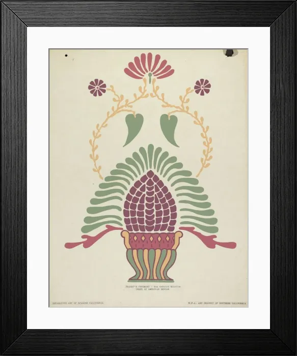 Framed Print : San Gabriel Mission Priests Vestment from the portfolio Decorative Art... 1935 / 1942. Creator: Unknown Framed Print : San Gabriel Mission Priests Vestment from the portfolio Decorative Art... 1935 / 1942. Creator: Unknown