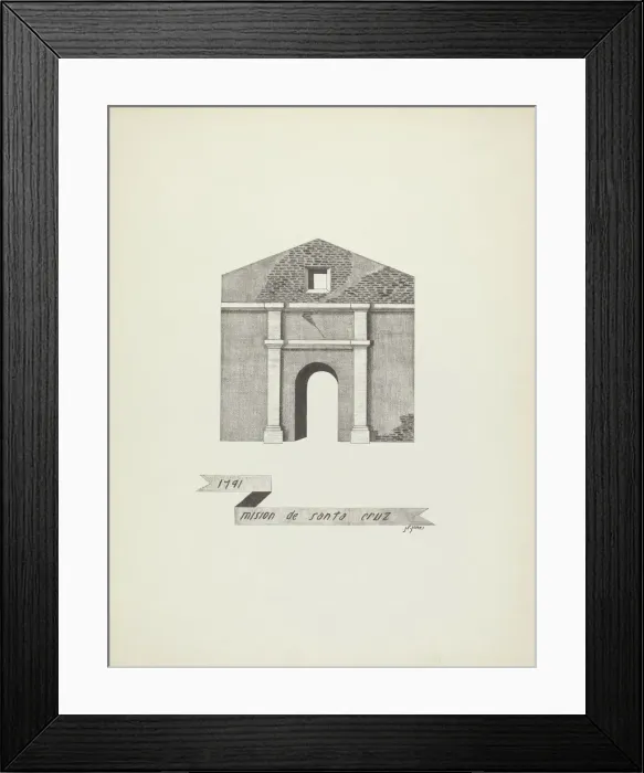 Framed Print : Mision de Santa Cruz. Creator: James Jones Framed Print : Mision de Santa Cruz. Creator: James Jones