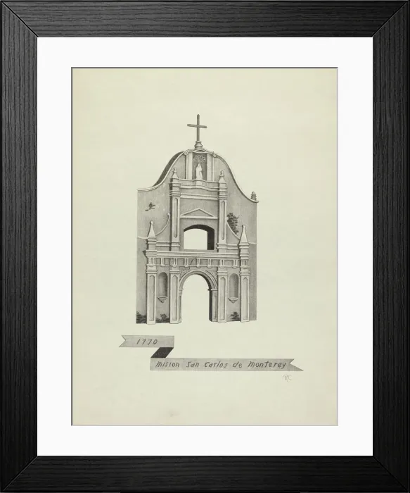 Framed Print : Mision San Carlos de Monterey. Creator: James Jones Framed Print : Mision San Carlos de Monterey. Creator: James Jones