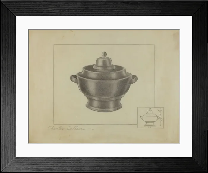 Framed Print : Pewter Sugar Bowl, 1935 / 1942. Creator: Charles Cullen Framed Print : Pewter Sugar Bowl, 1935 / 1942. Creator: Charles Cullen