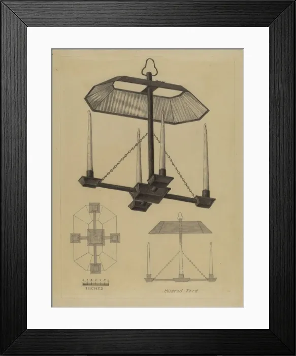 Framed Print : Candelabrum, c. 1937. Creator: Mildred Ford Framed Print : Candelabrum, c. 1937. Creator: Mildred Ford