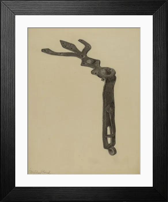 Framed Print : Tool Box Hasp, c. 1938. Creator: Mildred Ford Framed Print : Tool Box Hasp, c. 1938. Creator: Mildred Ford