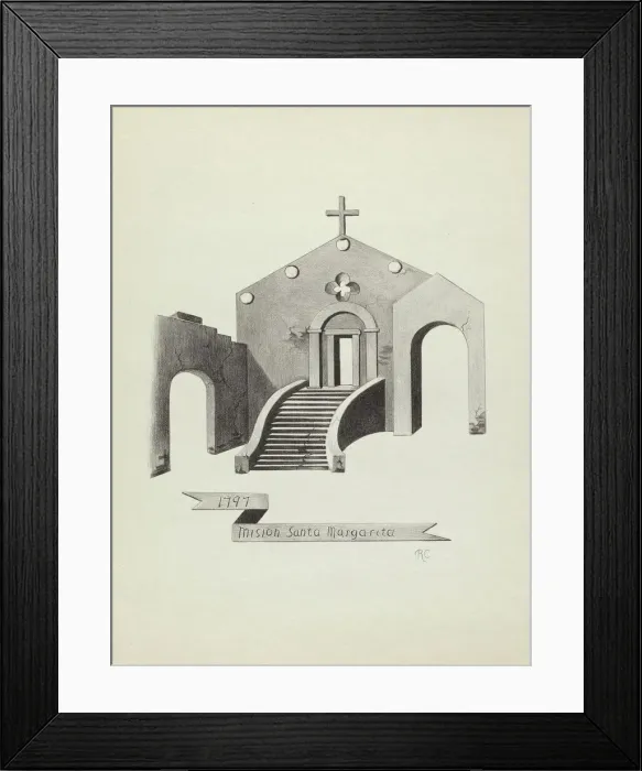 Framed Print : Mision Santa Margarita, 1935 / 1942. Creator: James Jones Framed Print : Mision Santa Margarita, 1935 / 1942. Creator: James Jones