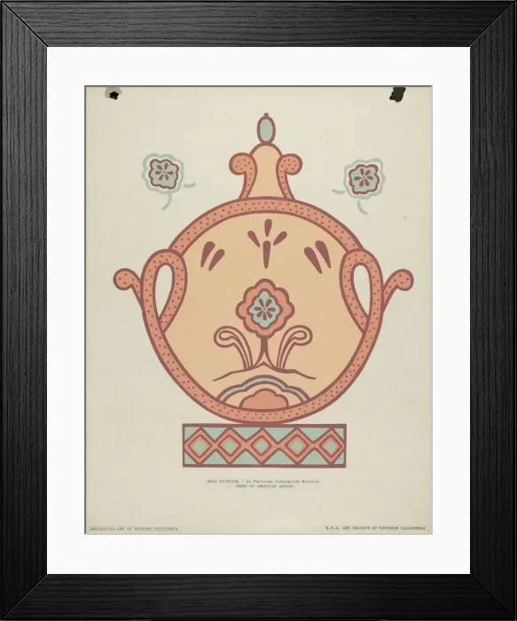 Framed Print : Mission La Purisima Concepcion Wall Painting from the portfolio Decorative Art... 1935 / 1942. Creator: Unknown Framed Print : Mission La Purisima Concepcion Wall Painting from the portfolio Decorative Art... 1935 / 1942. Creator: Unknown