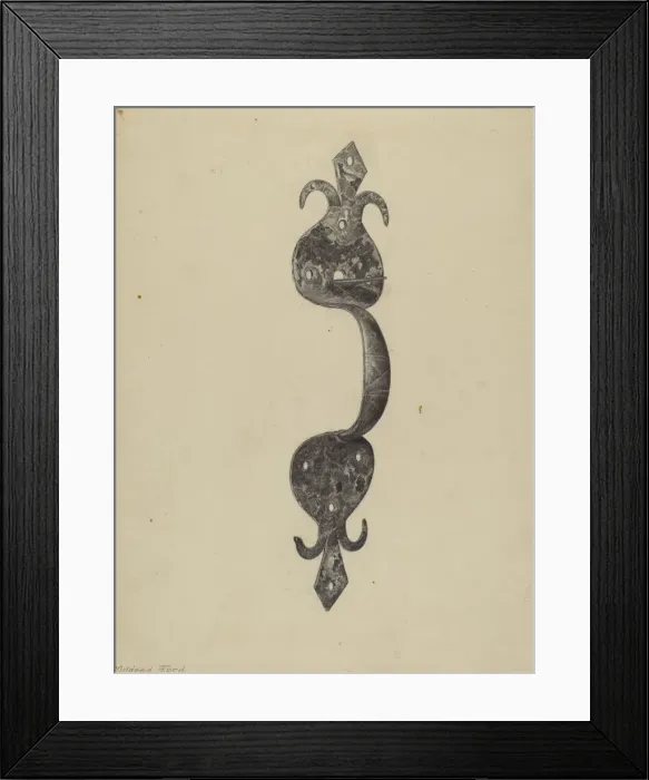 Framed Print : Door Handle, c. 1937. Creator: Mildred Ford Framed Print : Door Handle, c. 1937. Creator: Mildred Ford