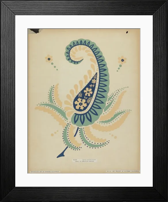Framed Print : Early Californian Skirt from the portfolio Decorative Art... 1935 / 1942. Creator: Unknown Framed Print : Early Californian Skirt from the portfolio Decorative Art... 1935 / 1942. Creator: Unknown