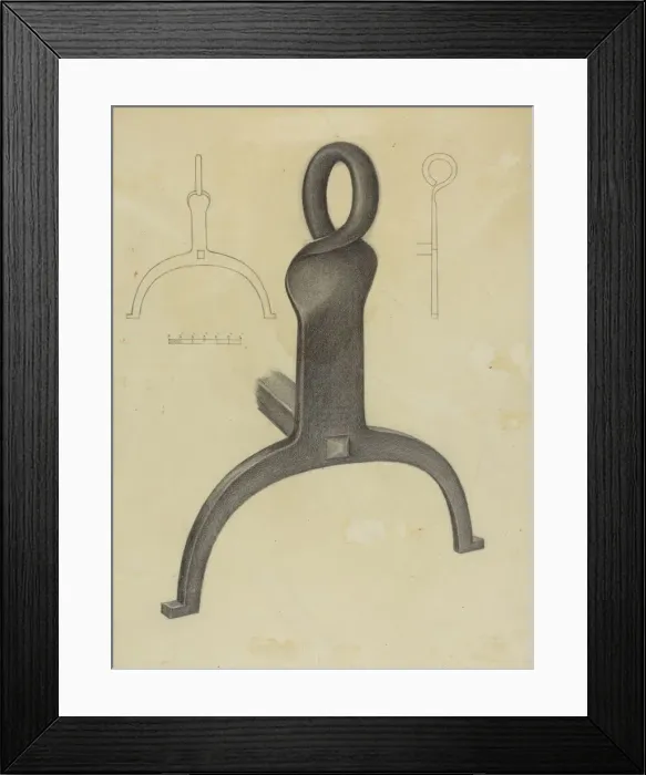 Framed Print : Andiron (One of Pair), c. 1953. Creator: Mildred Ford Framed Print : Andiron (One of Pair), c. 1953. Creator: Mildred Ford