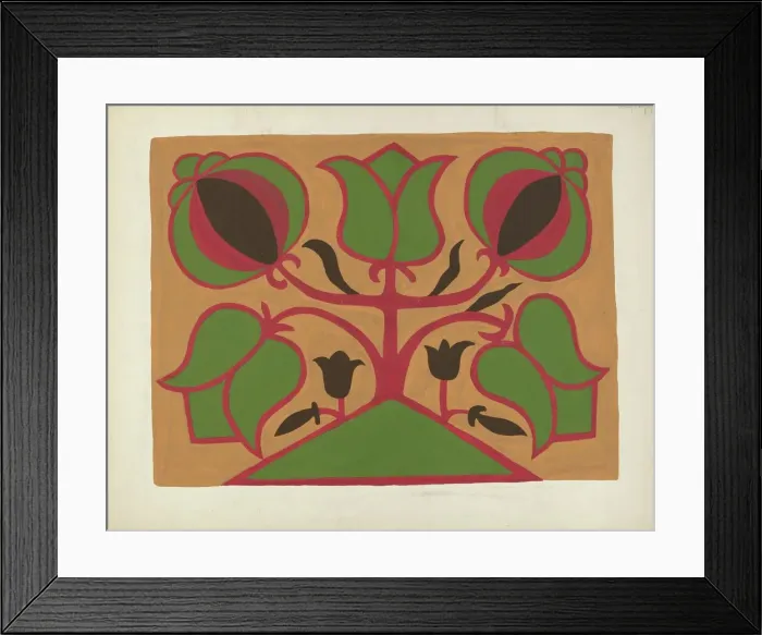Framed Print : Study for Proposed Portfolio Decorated Chests of Rural Pennsylvania, 1941. Creator: Unknown Framed Print : Study for Proposed Portfolio Decorated Chests of Rural Pennsylvania, 1941. Creator: Unknown