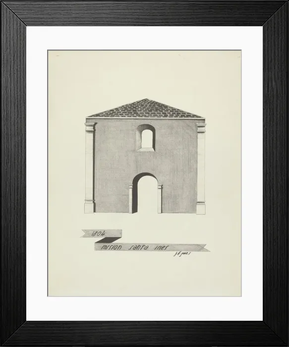 Framed Print : Mision Santa Ines, 1935 / 1942. Creator: James Jones Framed Print : Mision Santa Ines, 1935 / 1942. Creator: James Jones