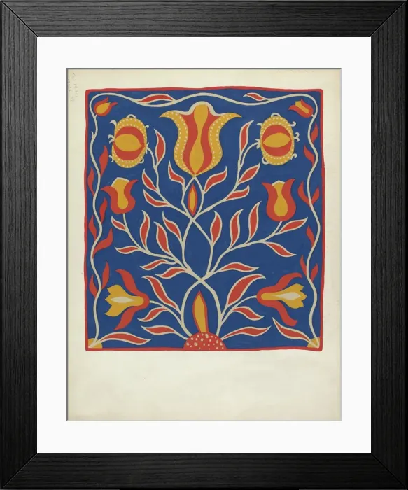 Framed Print : Study for Proposed Portfolio Decorated Chests of Rural Pennsylvania, 1941. Creator: Unknown Framed Print : Study for Proposed Portfolio Decorated Chests of Rural Pennsylvania, 1941. Creator: Unknown