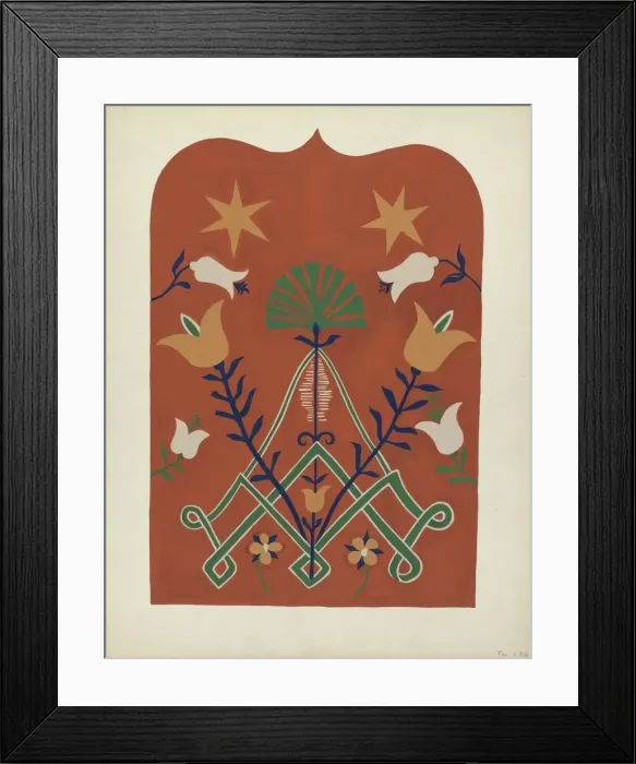 Framed Print : Study for Proposed Portfolio Decorated Chests of Rural Pennsylvania, 1941. Creator: Unknown Framed Print : Study for Proposed Portfolio Decorated Chests of Rural Pennsylvania, 1941. Creator: Unknown