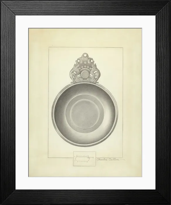 Framed Print : Pewter Porringer, c. 1936. Creator: Charles Cullen Framed Print : Pewter Porringer, c. 1936. Creator: Charles Cullen