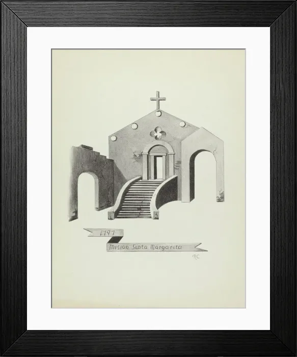 Framed Print : Mision Santa Margarita, 1935 / 1942. Creator: James Jones Framed Print : Mision Santa Margarita, 1935 / 1942. Creator: James Jones