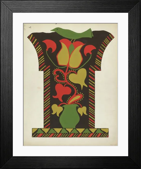 Framed Print : Study for Proposed Portfolio Decorated Chests of Rural Pennsylvania, 1941. Creator: Unknown Framed Print : Study for Proposed Portfolio Decorated Chests of Rural Pennsylvania, 1941. Creator: Unknown