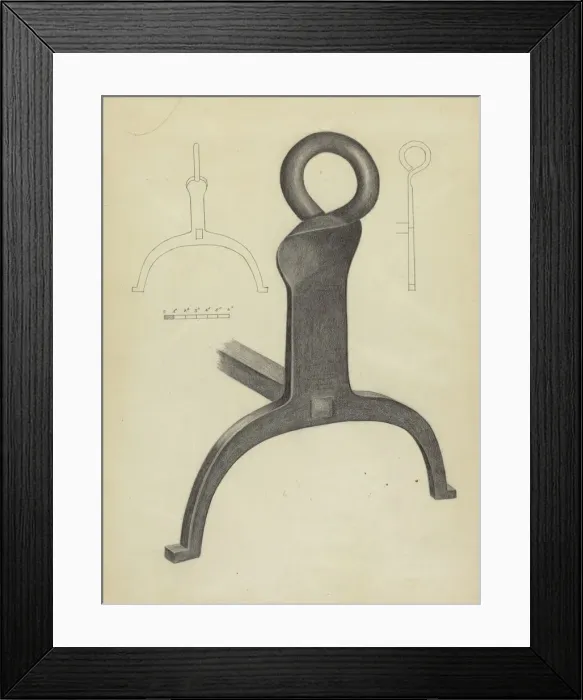 Framed Print : Andiron (One of Pair), c. 1953. Creator: Mildred Ford Framed Print : Andiron (One of Pair), c. 1953. Creator: Mildred Ford