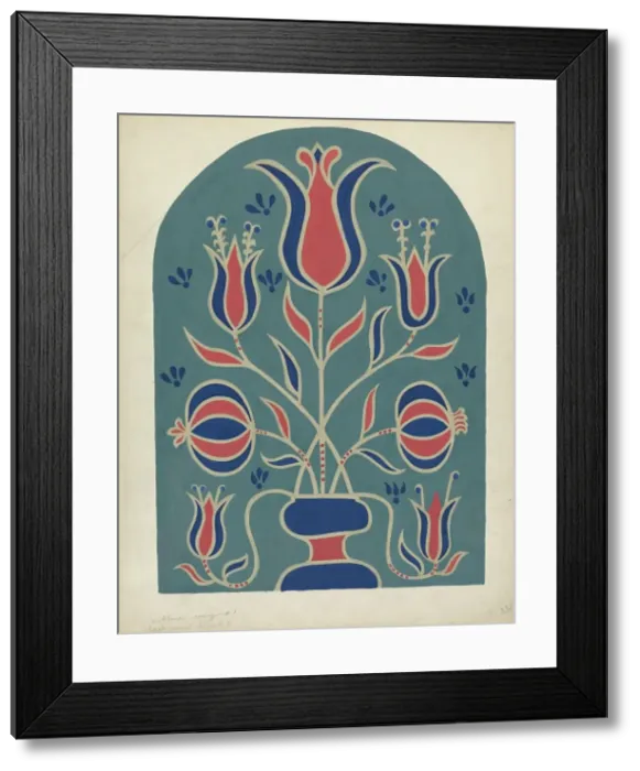 Framed Print : Study for Proposed Portfolio Decorated Chests of Rural Pennsylvania, 1941. Creator: Unknown Framed Print : Study for Proposed Portfolio Decorated Chests of Rural Pennsylvania, 1941. Creator: Unknown
