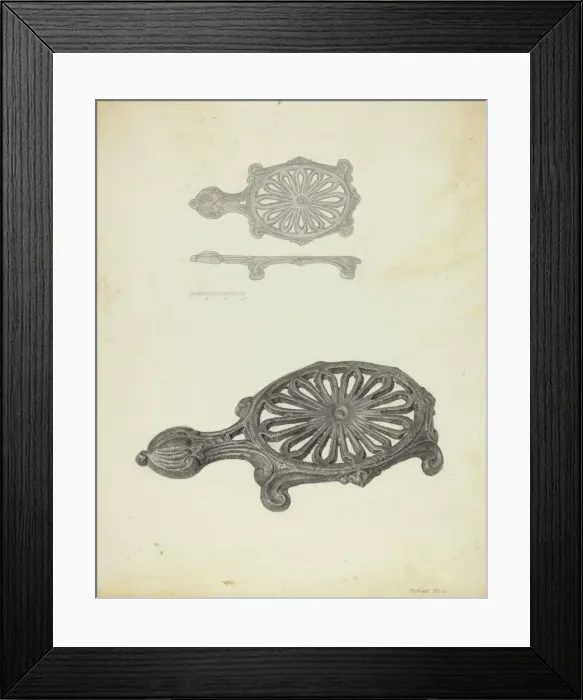 Framed Print : Flat Iron Holder, c. 1940. Creator: Mildred Ford Framed Print : Flat Iron Holder, c. 1940. Creator: Mildred Ford