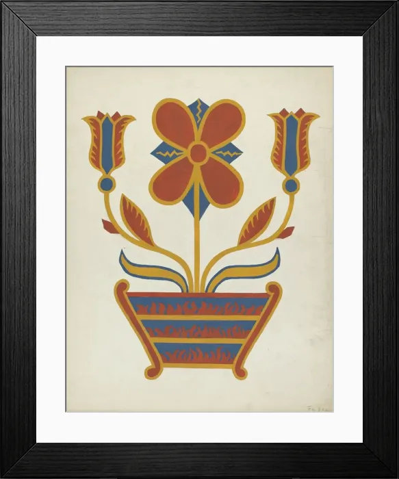 Framed Print : Study for Proposed Portfolio Decorated Chests of Rural Pennsylvania, 1941. Creator: Unknown Framed Print : Study for Proposed Portfolio Decorated Chests of Rural Pennsylvania, 1941. Creator: Unknown
