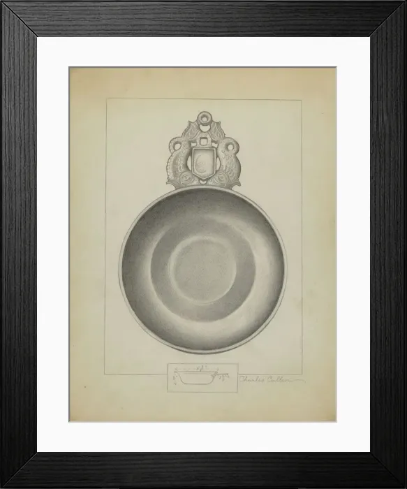 Framed Print : Pewter Porringer, c. 1936. Creator: Charles Cullen Framed Print : Pewter Porringer, c. 1936. Creator: Charles Cullen