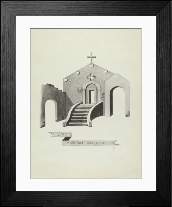 Framed Print : Mision Santa Margarita, 1935 / 1942. Creator: James Jones Framed Print : Mision Santa Margarita, 1935 / 1942. Creator: James Jones