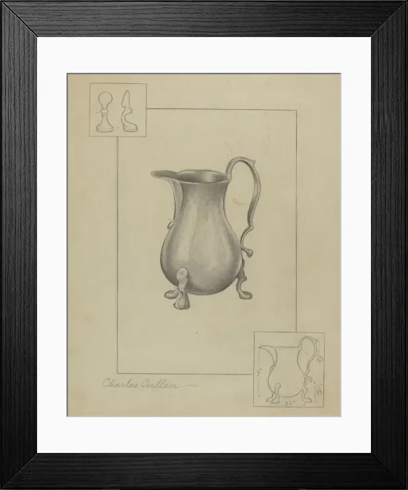 Framed Print : Pewter Pitcher, 1936. Creator: Charles Cullen Framed Print : Pewter Pitcher, 1936. Creator: Charles Cullen