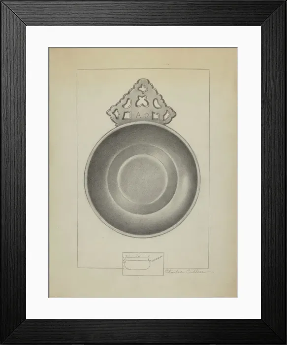 Framed Print : Pewter Porringer, c. 1936. Creator: Charles Cullen Framed Print : Pewter Porringer, c. 1936. Creator: Charles Cullen
