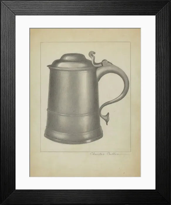 Framed Print : Pewter Tankard, c. 1936. Creator: Charles Cullen Framed Print : Pewter Tankard, c. 1936. Creator: Charles Cullen